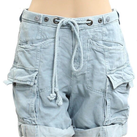 Free People Frankie Washed Shorts Low-Waisted Cargo Lightweight Casual M 283238 - Picture 5 of 8
